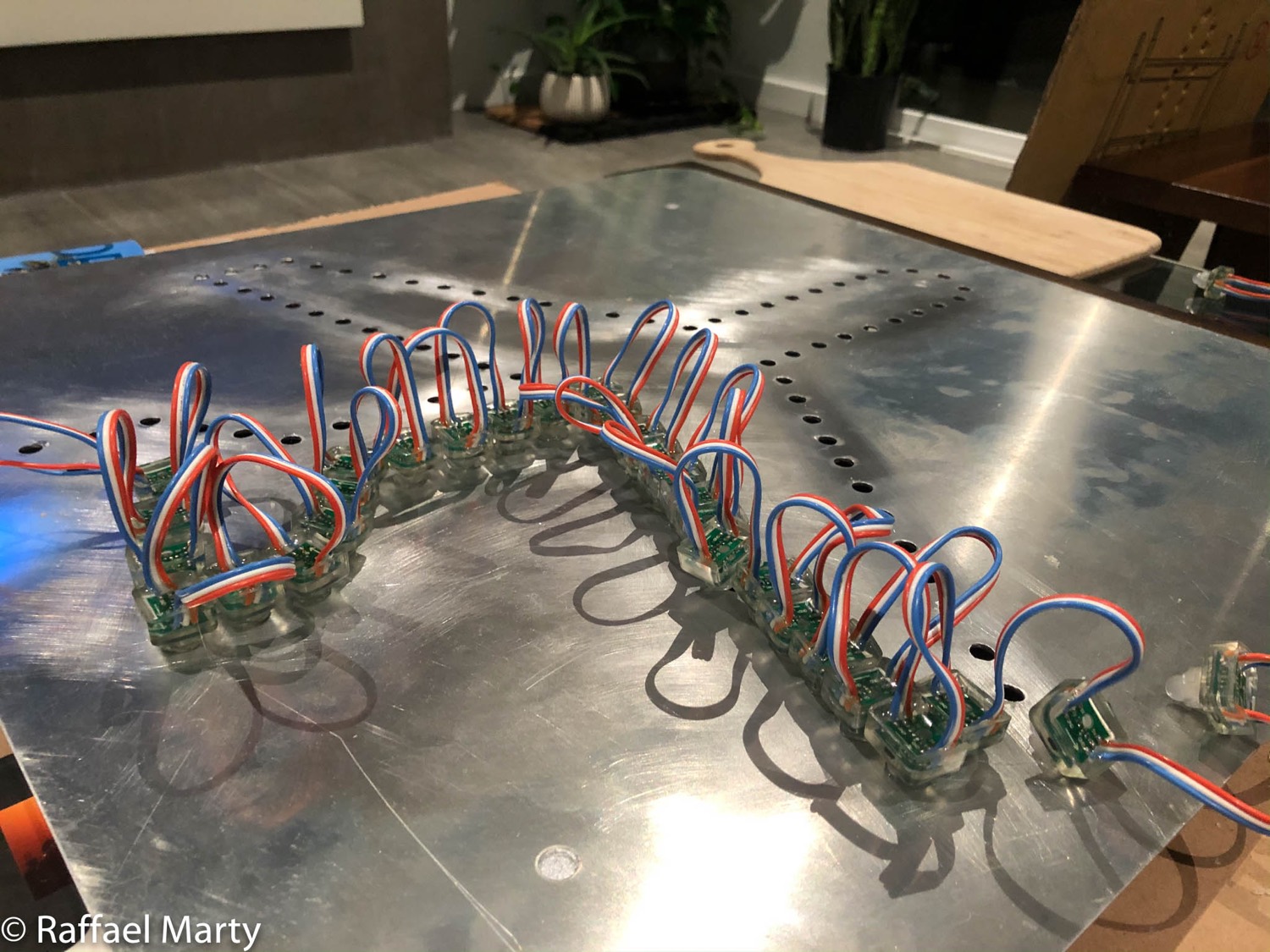 Airplane sign assembly on a work surface