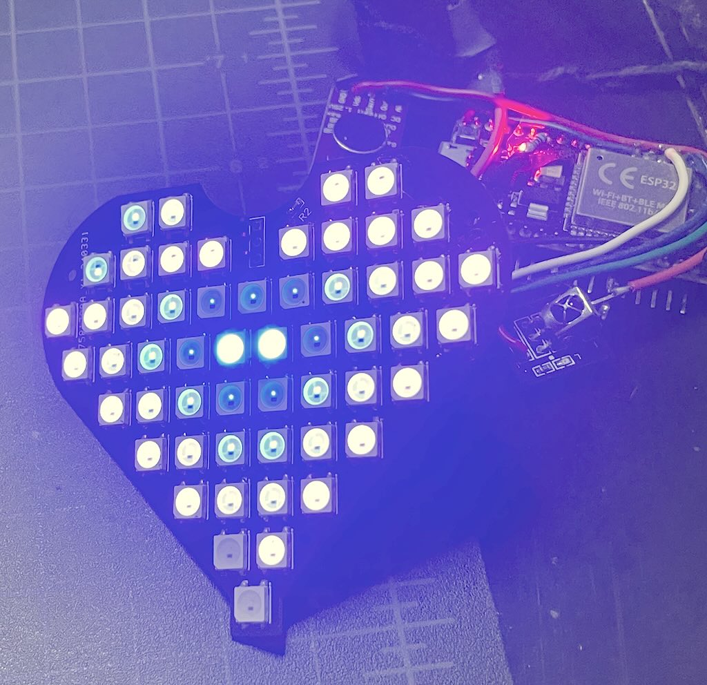 Heart necklace prototype with LED PCB